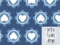 Preview: Jersey | Retro Hearts Herzen Kreise Blumen | jeansblau